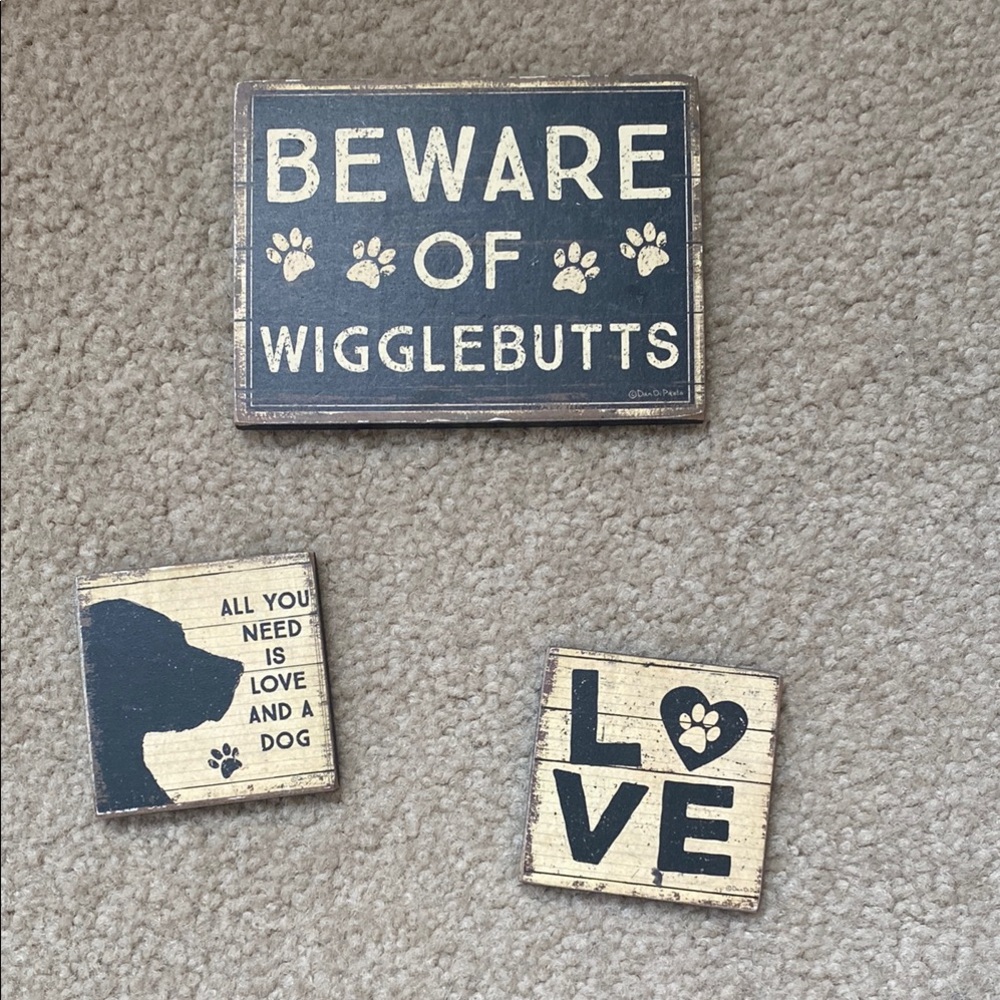 Primitives by Kathy Black Wooden Sign Set
